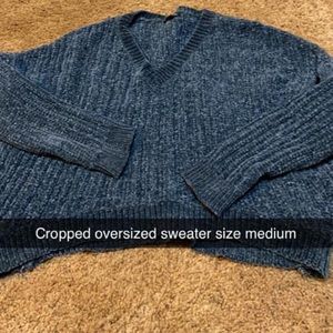 Cropped oversized sweater